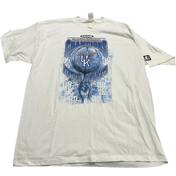 Dead stock Vintage NWT 1998 Starter Kentucky Wildcats Champions T-Shirt XL - Picture 1 of 7